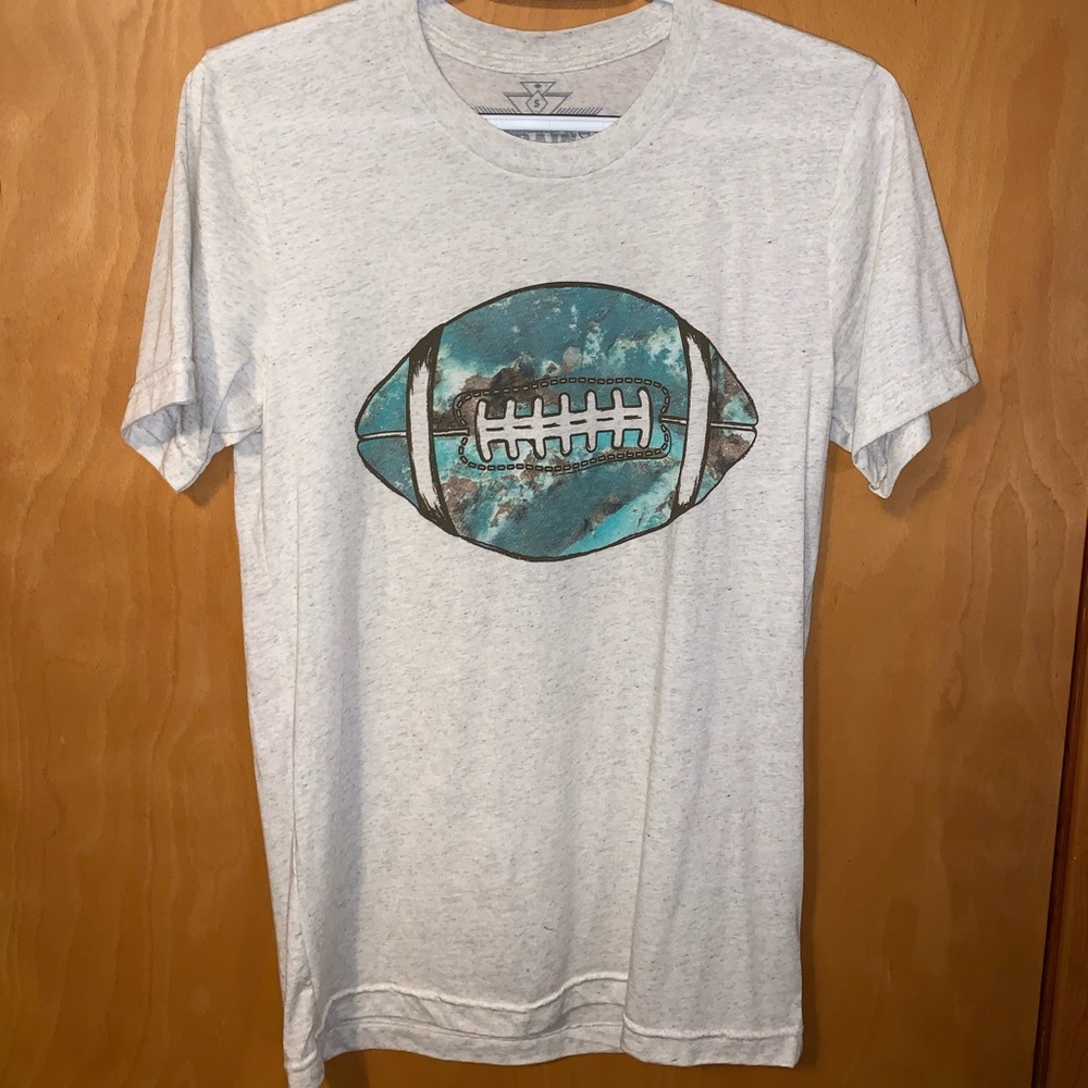 Nwot Crazy Train football tee Sz S